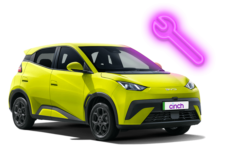 A yellow BYD with a neon pink spanner